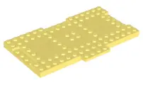 Bright Light Yellow Brick, Modified 8 x 16 x 2/3 with 1 x 4 Indentations and 1 x 4 Plate