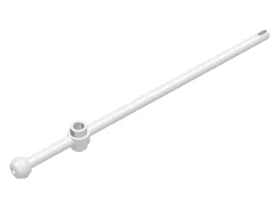 White Bar  12L with Open Stud, Tow Ball, and Slit (Boat Mast)