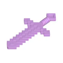 Medium Lavender Minifigure, Weapon Sword Pixelated (Minecraft)