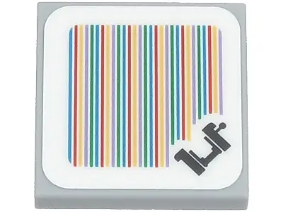 Light Bluish Gray Tile 2 x 2 with Super Mario Scanner Code Swing Pattern (Sticker) - Set 71403