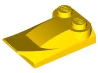 Yellow Slope, Curved 3 x 2 x 2/3 with 2 Studs, Wing End