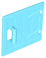 Medium Azure Duplo Door / Window Pane 1 x 4 x 3 Wooden Gate with Handle