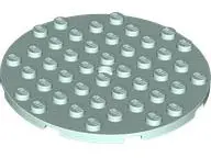 Light Aqua Plate, Round 8 x 8 with Hole