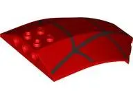Red Windscreen 8 x 6 x 2 Curved Sloped Sides with Black Spider Web 2 Vertical Lines Pattern