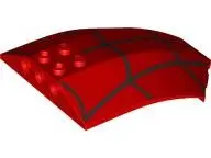 Red Windscreen 8 x 6 x 2 Curved Sloped Sides with Black Spider Web 3 Vertical Lines Pattern