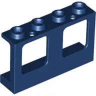Dark Blue Window 1 x 4 x 2 Plane, Single Top Hole and Single Bottom Hole for Glass