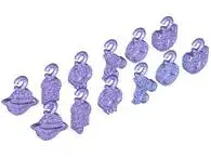 Satin Trans-Purple Charm, 12 in Bag (Multipack)
