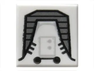 White Tile 1 x 1 with SW Galactic Empire Jet Pack Pattern