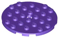 Dark Purple Plate, Round 6 x 6 with Hole