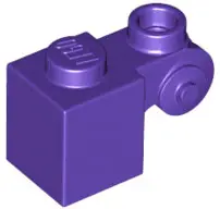 Dark Purple Brick, Modified 1 x 1 with Scroll with Hollow Stud