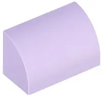 Lavender Slope, Curved 1 x 2 with Bottom Stud Holder