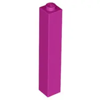 Magenta Brick 1 x 1 x 5 - Solid Stud