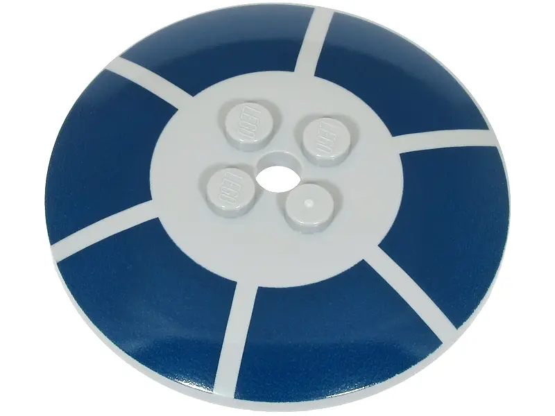 Light Bluish Gray Dish 6 x 6 Inverted (Radar) - Solid Studs with 6 Dark Blue Arcs Pattern (SW R2-D2 