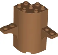 Medium Nougat Cylinder Quarter 3 x 3 x 5 with 1 x 1 Cutout and 2 Arch Tops