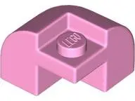 Bright Pink Slope, Curved 2 x 2 x 1 1/3 Corner Round with Recessed Stud