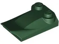 Dark Green Slope, Curved 3 x 2 x 2/3 with 2 Studs, Wing End