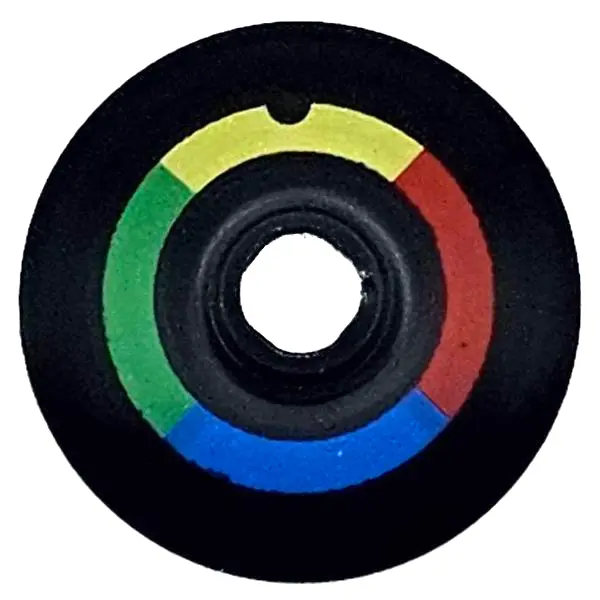 Black Dish 2 x 2 Inverted (Radar) with Red, Yellow, Green and Blue Quarter Arcs Pattern