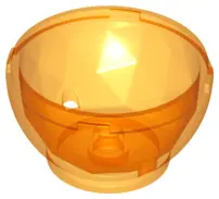 Trans-Orange Container, Faceted, 4 x 4 x 1 2/3, Dragon Egg Bottom