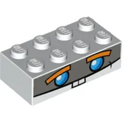 White Brick 2 x 4 with Boost Face Pattern (17101)