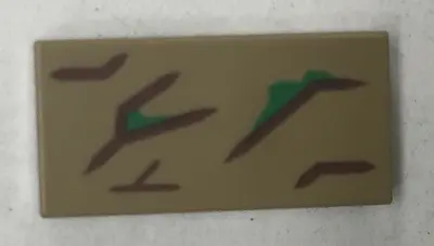 Dark Tan Tile 1 x 2 with Wood Grain Pattern (Groot)