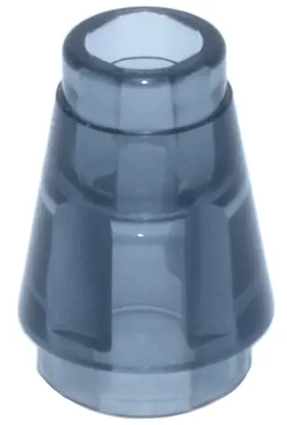 Trans-Black Cone 1 x 1 with Top Groove