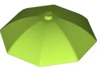 Lime Minifigure, Utensil Umbrella Top with No Bottom Flaps, 6 x 6 with Top Stud