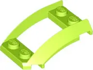 Lime Wedge 4 x 3 Open with Cutout and 4 Studs