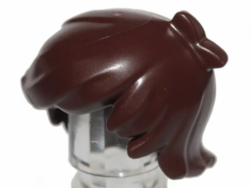 Dark Brown Minifigure, Hair Short Tousled with 2 Locks on Left Side