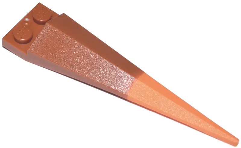 Dark Orange Plate, Modified 1 x 2 with Angular Extension with Molded Flexible Rubber Orange Tip Patt