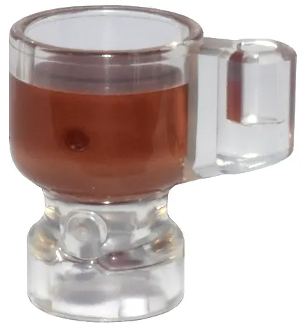 Trans-Clear Minifigure, Utensil Stein / Cup with Molded Reddish Brown Drink Pattern