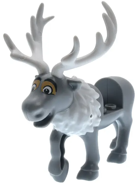 Dark Bluish Gray Reindeer, Frozen with Molded Light Bluish Gray Flexible Rubber Antlers, Tail and Fu