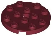 Dark Red Plate, Round 4 x 4 with Hole