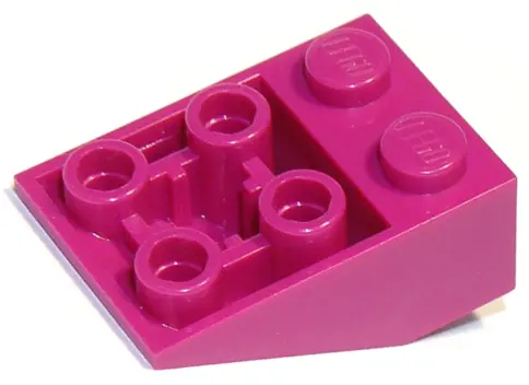 Magenta Slope, Inverted 33 3 x 2 with Flat Bottom Pin and Connections between Studs