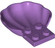 Medium Lavender Clam / Scallop Shell with 4 Studs