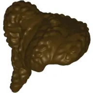 Dark Brown Minifigure, Hair Female Coiled with Ponytail, Hole on Top