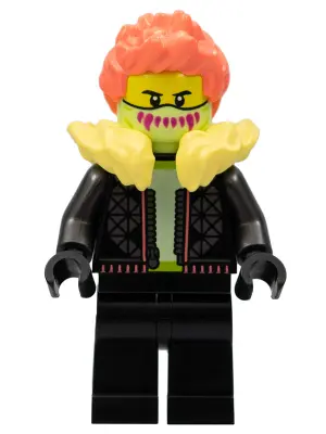 Stuntz Driver - Male, Black Jacket and Legs, Bright Light Yellow Fur Collar, Coral Spiked Hair, Yell