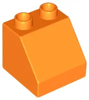 Orange Duplo, Brick 2 x 2 x 1 1/2 Slope 45