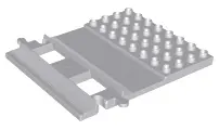 Light Bluish Gray Duplo, Train Track Straight with 4 x 8 Plate on Side