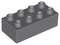 Dark Bluish Gray Duplo, Brick 2 x 4