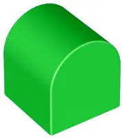 Bright Green Duplo, Brick 2 x 2 x 2 Slope Curved Double