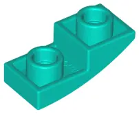 Dark Turquoise Slope, Curved 2 x 1 x 2/3 Inverted