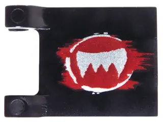 Black Flag 2 x 2 Square with Silver Fangs and Dark Red Pattern on Both Sides