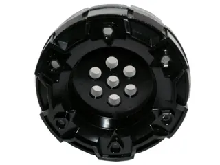 Black Wheel Hard Plastic, Treaded with 7 Pin Holes and 6 Bar Holes
