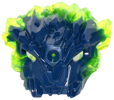 Dark Blue Bionicle Mask of Corruption with Marbled Trans-Neon Green Pattern