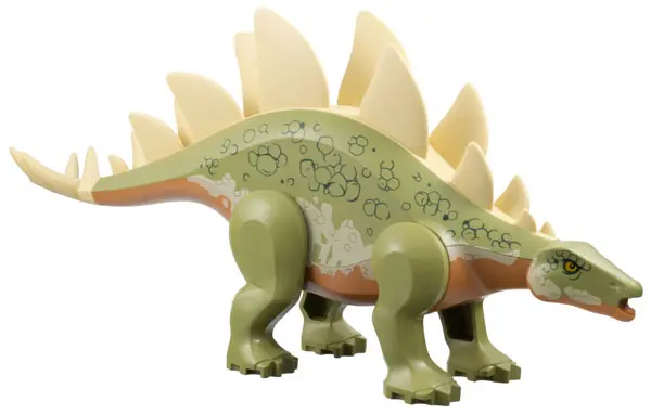 Medium Nougat Dinosaur Stegosaurus with Tan Plates and Thagomizer