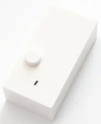 White Brick, Braille 2 x 4 with 1 Stud with Black Apostrophe (') Pattern (dots-3 ⠄)
