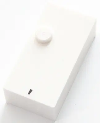 White Brick, Braille 2 x 4 with 1 Stud with Black Comma (,) Pattern (dots-2 ⠂)