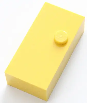 Yellow Brick, Braille 2 x 4 with 1 Stud (dots-5 ⠐)
