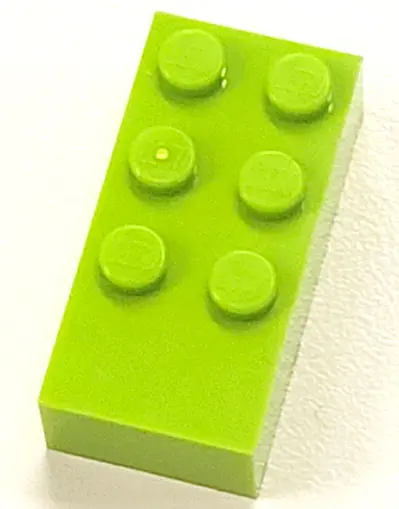 Lime Brick, Braille 2 x 4 with 6 Studs (dots-123456 ⠿)