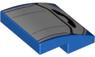 Blue Slope, Curved 2 x 2 x 2/3 with White Seat Back Cushion with Black Panel and Red Lines Pattern